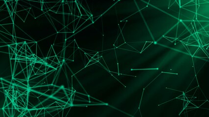 Poster - Beautiful animation with moving chains in space. Motion. Flying chains of chemical bonds in computer space. Moving scientific connections and chains. Science and Chemistry