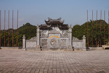 Shot of the building of Bai Dinh Pagoda in Gia, Vietnam