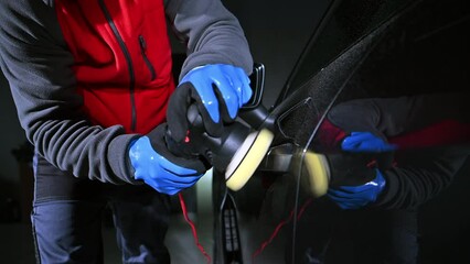 Wall Mural - Modern Car Body Waxing