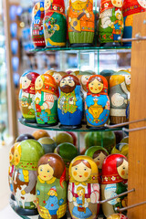 Wall Mural - Russian folk souvenirs nesting dolls. Tourism in Russia.