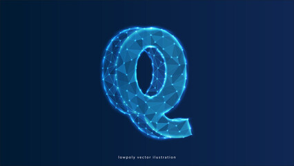 Poster - alphabet letter q. design of an uppercase english letter. banner, template or a pattern. abstract di