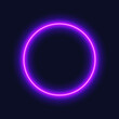 © Vectorry - Purple neon circle, isolated frame on dark background, vector illustration.