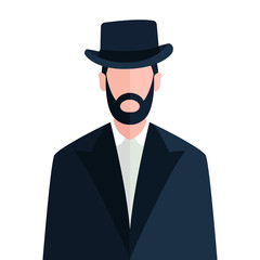 British retro style man icon illustration