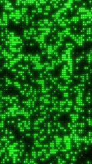 Falling Distorted Digital Green Matrix Pattern Code Background Loop