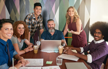 Poster - They are determined to create. Cropped shot of creative colleagues having a meeting in a modern office.