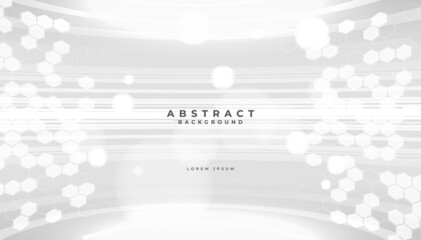 Poster - abstract white background poster with dynamic waves. modern future background. technology sci-fi hi 