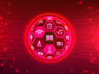 Poster - 2d illustration technology  earth background 