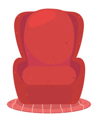 Sticker - red armchair and carpet