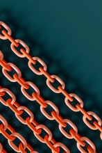Pink Chains With Copy Space. 3d Render