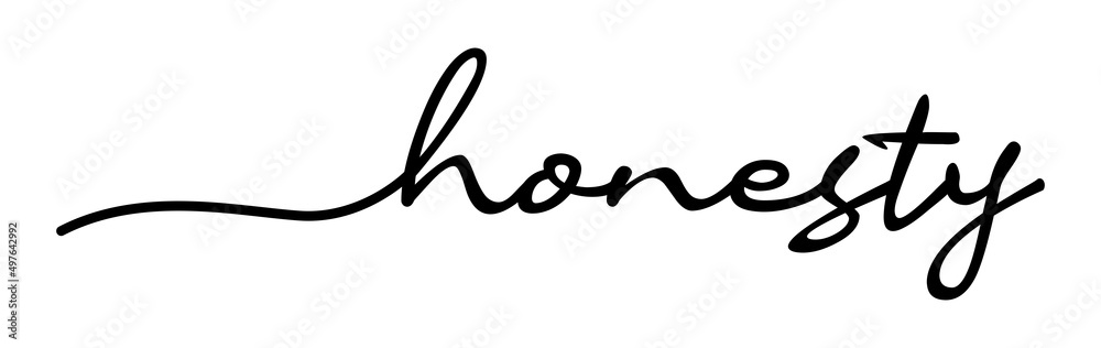 Honesty Handwriting Black Lettering Calligraphy Banner. Greeting Card ...