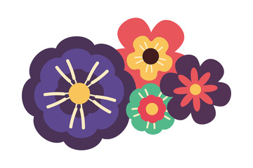 Sticker - colored flowers decoration