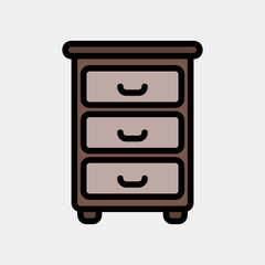 Cabinet icon in filled line style, use for website mobile app presentation