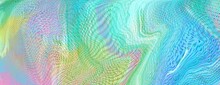 Abstract Screen Holographic Gradient Blended Unique Pattern Enhanced Half Tone, Digital Soft Noise And Grain Textures For Trending Lo-Fi Background One Of Kind Art In Pastel And Spring Rainbow Colors