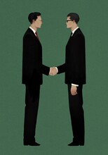 Two Businessmen Shaking Hands Illustration