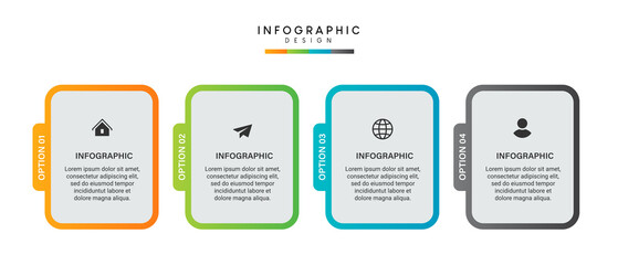 Steps business data visualization timeline process infographic template design with icons