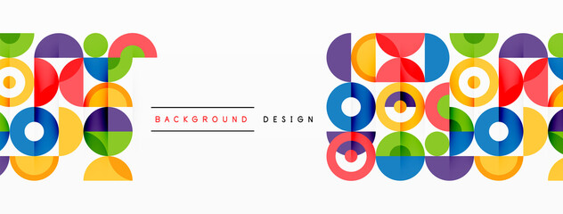 Colorful circle abstract background. Minimal geometric template for wallpaper, banner, presentation