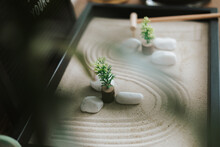 Closeup Photo Of Zen Garden,