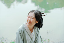 Portrait Of Asian Woman In Traditional Chinese Hanfu