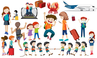 Poster - Set of different people cartoon character