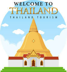 Wall Mural - Travel Thailand attraction and landscape temple icon