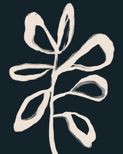 Minimal Abstract Plant Drawing In Beige