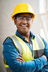 Aufkleber - You can expect greatness whenever he works on a project. Shot of a engineer wearing protective gear on a construction site.