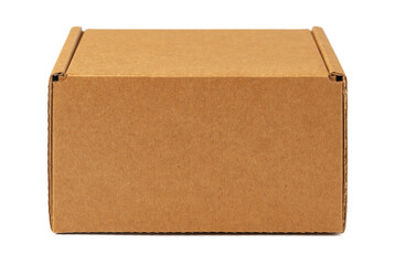 Wall Mural - Brown cardboard box isolated on white background