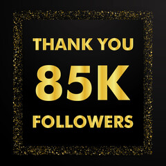 Thank you followers peoples, 85k online social group, number of subscribers in social networks, the anniversary vector illustration set. My followers logo, followers achievement symbol design.