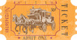 vector image of a stagecoach ticket in vintage style with the image of an old horse drawn omnibus	