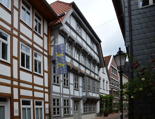 Sticker - Historische Bauwerke in der Altstadt von Hameln, Niedersachsen