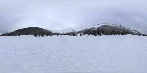 Tatra Mountains in winter covered with snow HDRI Panorama