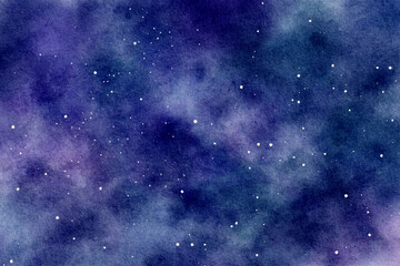 Wall Mural - cosmic watercolour texture. abstract purple background.