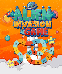 Wall Mural - Game template with space theme background