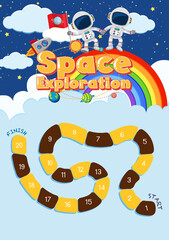 Wall Mural - Game template with space theme background