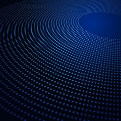Aufkleber - Blue halftone dots in circle. Low angle view. Big Data concept.