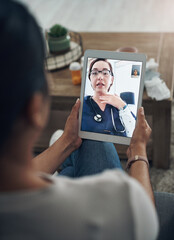 Aufkleber - You will require require checkups. Shot of an unrecognizable person on a videocall with a doctor.
