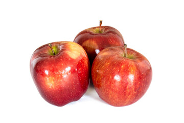 Wall Mural - close up of several red apple isolated on a white background