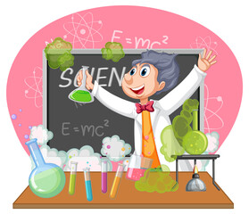 Wall Mural - a scientist experiment in the lab