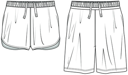 Wall Mural - women elastic waist shorts pants vector illustration.