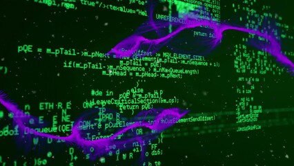 Poster - Animation of computer and scientific data processing on black background