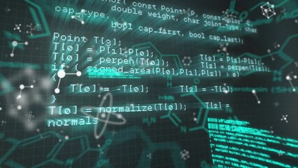Poster - Animation of computer and scientific data processing on black background