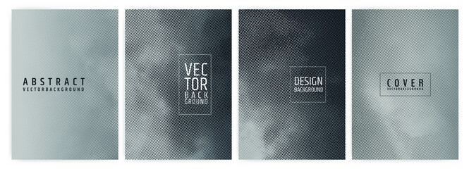 Poster - Set of abstract background cover designs. Halftone effect. Vector graphics. Abstract background.