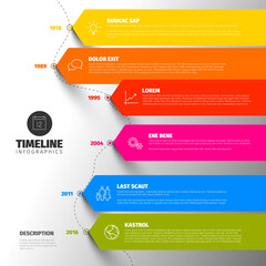 Aufkleber - colorful vertical timeline infographic with big arrows