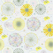 Vector seamless floral abstract pattern with various dandelions. Soft pastel colors. Summer sunny concept.