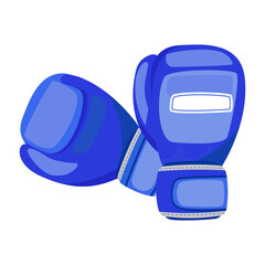 Poster - Boxing gloves semi flat color vector object. Sporting equipment. Sports gear. Fitness tool. Full sized item on white. Simple cartoon style illustration for web graphic design and animation