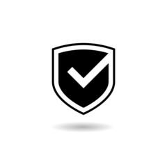 Poster - Shield with check mark icon with shadow