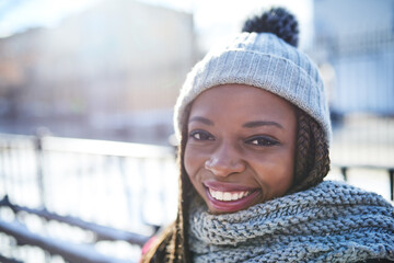 Wall Mural - Winter looks great on her. Portrait of a beautiful young woman enjoying a wintery day outdoors.