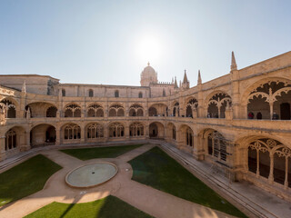 Wall Mural - The Jeronimos Monastery or Hieronymites Monastery facade and courtyard parish of Belém, in the Lisbon municipality, Portugal