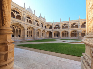 Wall Mural - The Jeronimos Monastery or Hieronymites Monastery facade and courtyard parish of Belém, in the Lisbon municipality, Portugal