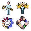 © keenan - teamwork set icon symbol template for graphic and web design collection logo vector illustration